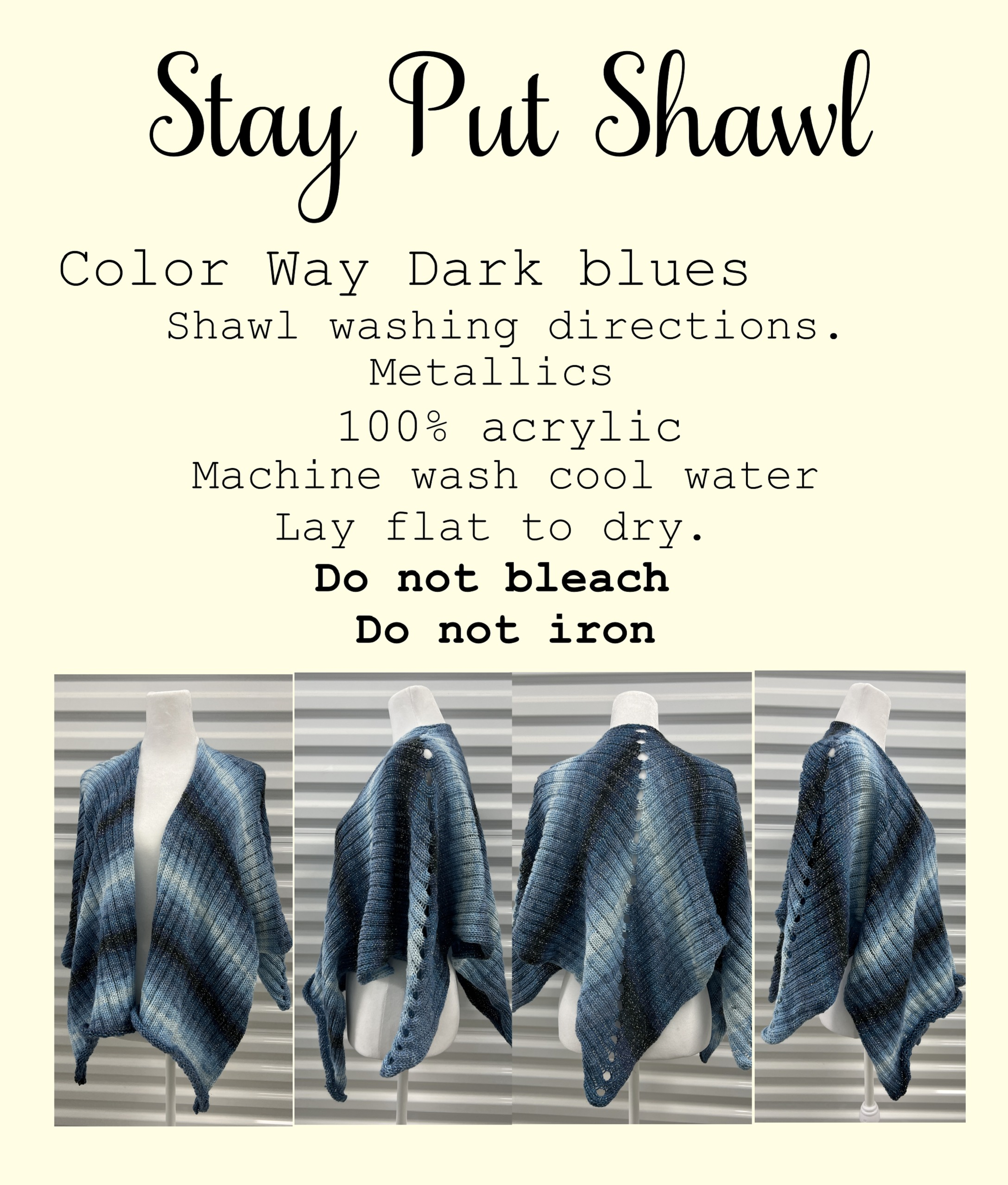 Stay Put Shawl Dark Blue