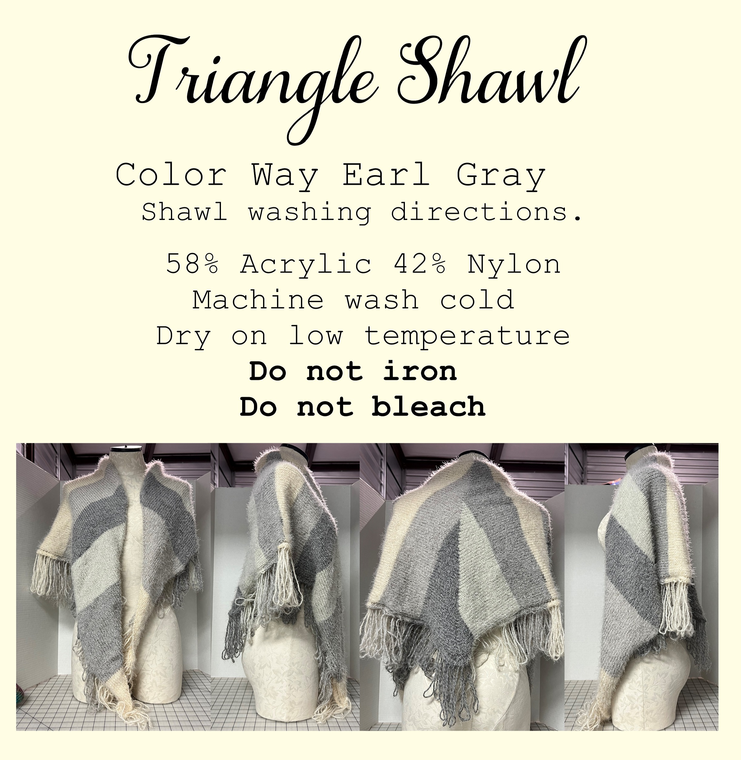 Triangle shawl Earl Gray