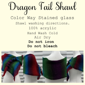 Dragon Tail Shawl color way Stained Glass