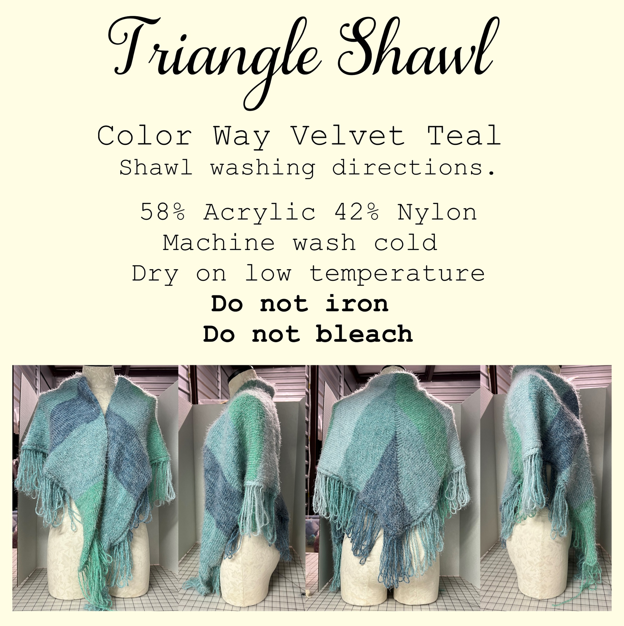 Triangle shawl Velvet Teal
