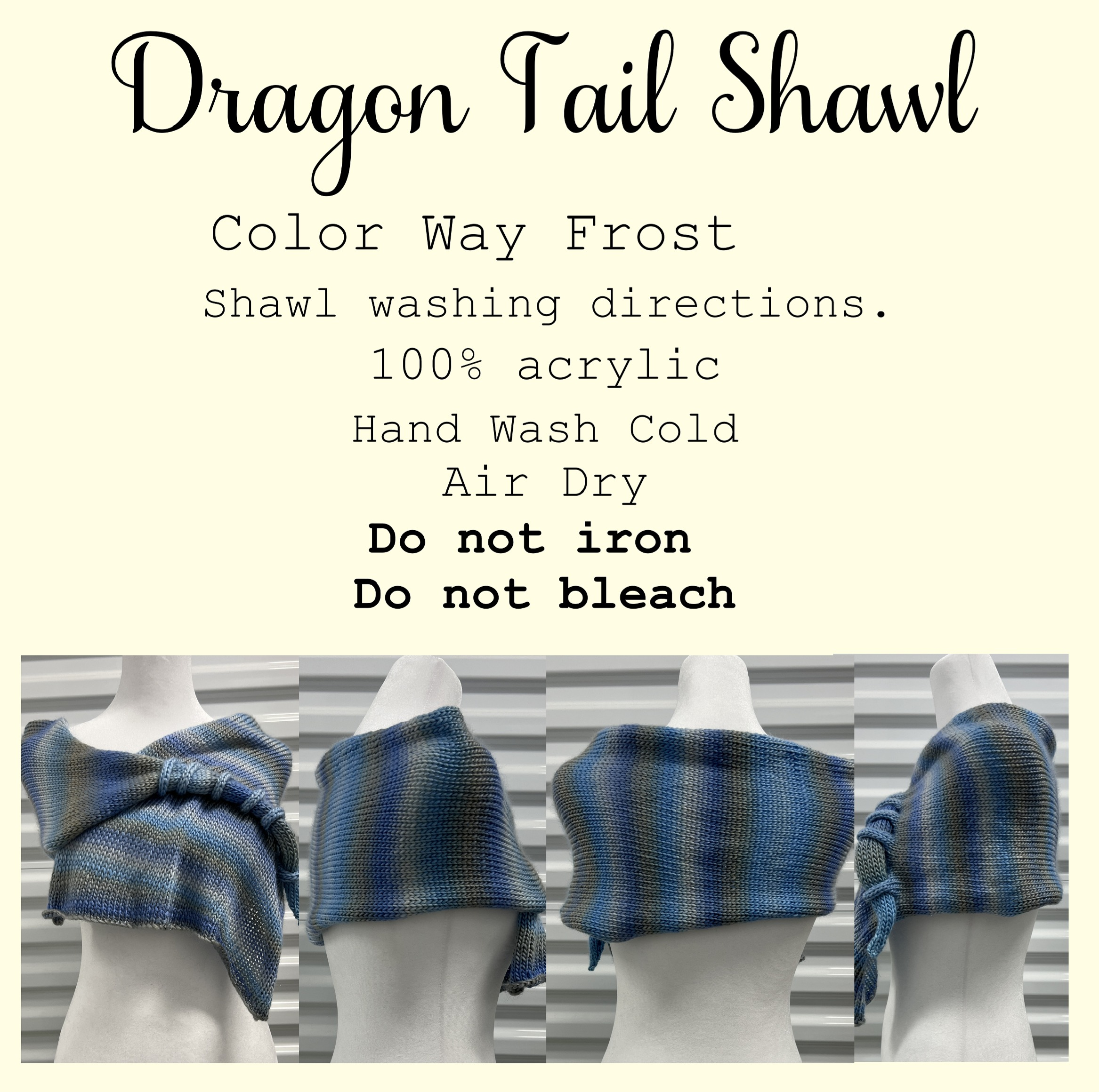 Dragon Tail Shawl color way Way Frost